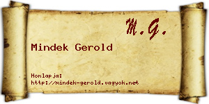 Mindek Gerold névjegykártya